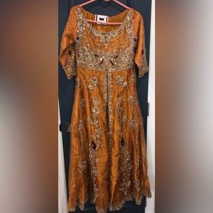 orange silver sharara  (some maroon details)